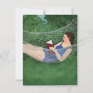 Het boek van de zomerdame in de hammock-aankondigi aankondiging