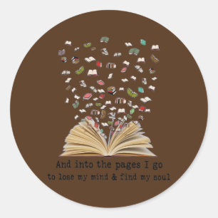 Het boek van het lezen en in de pagina's die ik ga ronde sticker