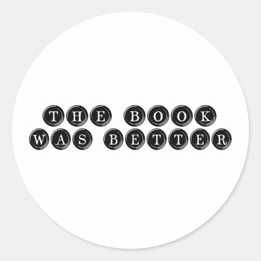 Het boek was beter ronde sticker (Voorkant)