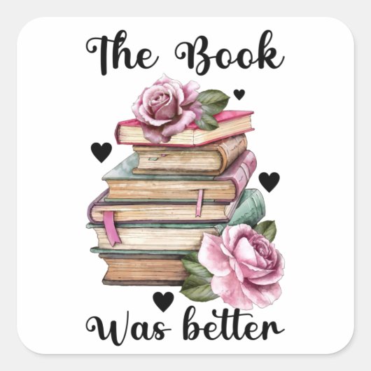 Het boek was beter vierkante sticker (Voorkant)