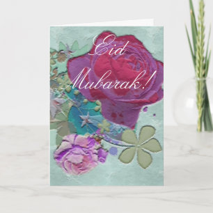 Het boeket Eid Mubarak van rozen Feestdagen Kaart