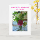 Het boeket & haakt, MET ZOETE THOUGHTSOF "U"! Kaart (Gele Bloem)