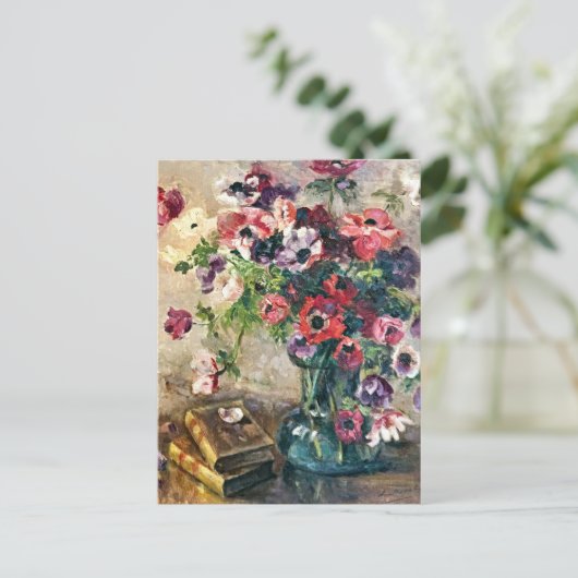 Het boeket van anemonen | Luce Boyals Briefkaart (Staand voorkant)