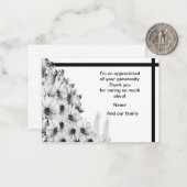Het boeket van bloemen dank u kaarten notitiekaartje (Voorkant / Achterkant in situ)
