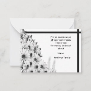 Het boeket van bloemen dank u kaarten notitiekaartje