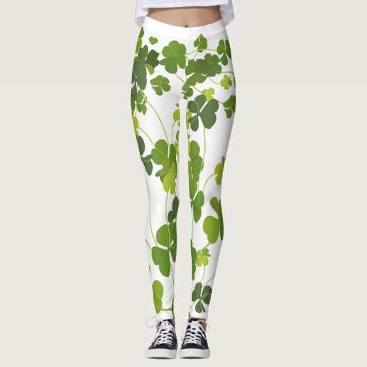 Het boeket van de klaver, st Patrick dag, groene Leggings (Voorkant)