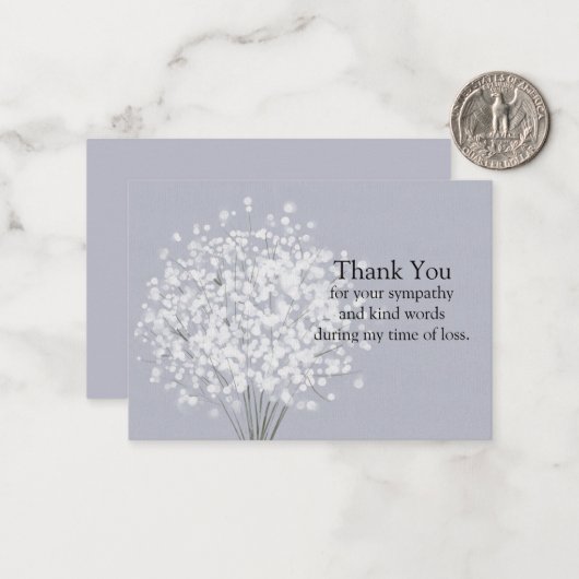 Het boeket van de witte bloem dank u kaarten notitiekaartje (Voorkant / Achterkant in situ)