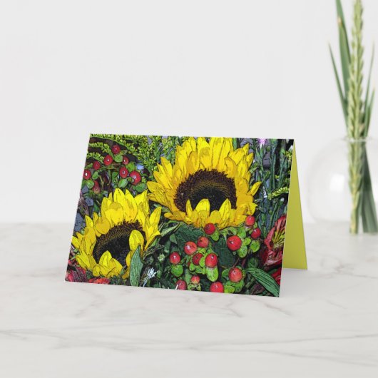 Het Boeket van de zonnebloem! Kaart (Voorkant)
