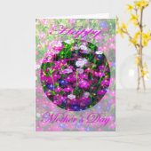 Het Boeket van het moederdag van blauw, roze en Kaart (Gele Bloem)