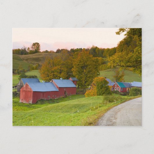 Het Boerderij Jenne in Woodstock, Vermont. Herfst. Briefkaart (Voorkant)