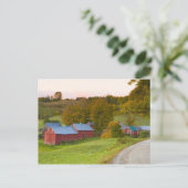 Het Boerderij Jenne in Woodstock, Vermont. Herfst. Briefkaart (Staand voorkant)