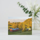 Het Boerderij Jenne in Woodstock, Vermont. Herfst. Briefkaart (Staand voorkant)