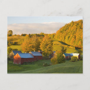 Het Boerderij Jenne in Woodstock, Vermont. Herfst. Briefkaart