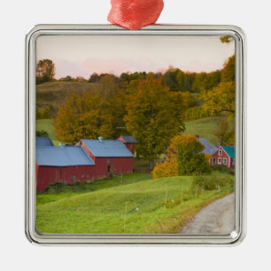 Het Boerderij Jenne in Woodstock, Vermont. Herfst. Metalen Ornament