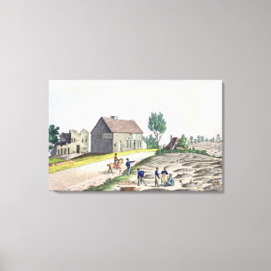 Het Boerderij van de Belle Alliance na de strijd o Canvas Afdruk