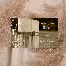 Het Boerderij van de Post van de Omheining Weddens Save The Date