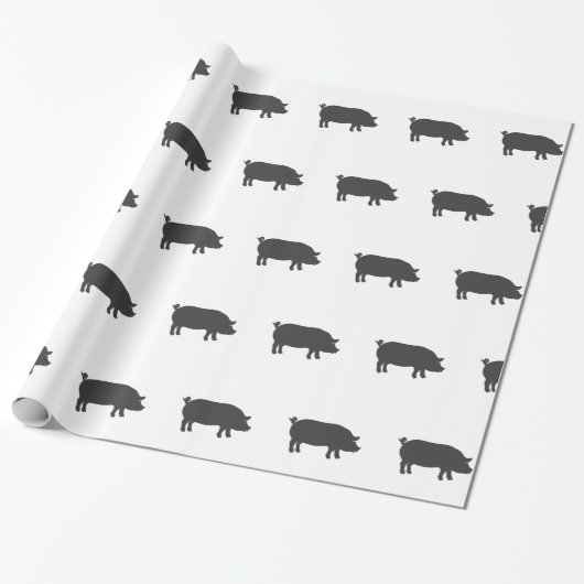 Het boerderij van het varken silhouet - kies achte cadeaupapier (Uitgerold)