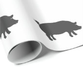 Het boerderij van het varken silhouet - kies achte cadeaupapier (Rol Hoek)