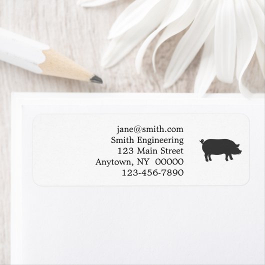 Het boerderij van het varken silhouet - kies achte etiket (Insitu)