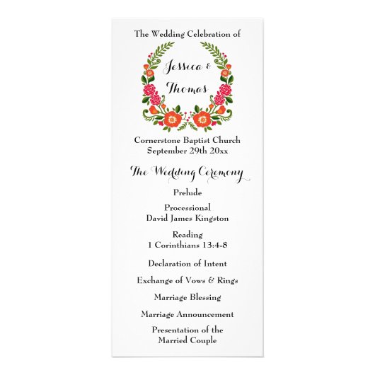 Het Boheemse Summer Wedding Collectie - Programma (Voorkant)