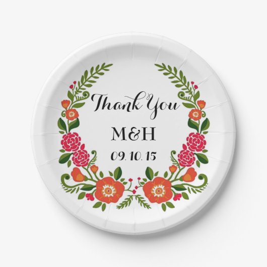 Het Bohemian Summer Wedding Collectie Papieren Bordje (Voorkant)