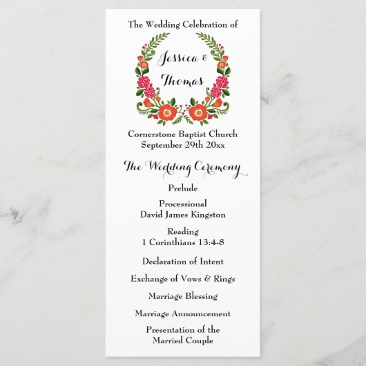 Het Bohemian Summer Wedding Collectie Programmakaart (Voorkant)