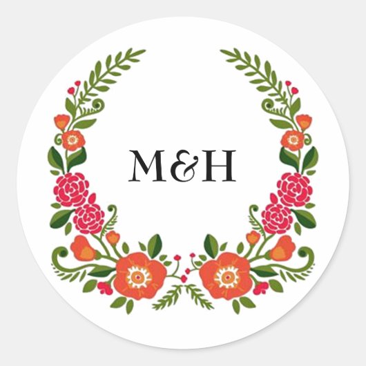 Het Bohemian Summer Wedding Collectie Ronde Sticker (Voorkant)