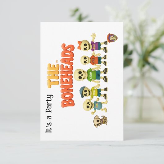 Het Boneheads™ Feest Kaart (Staand voorkant)