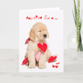 Het bont van Pawsing een Puppy Valentijn van de Feestdagen Kaart