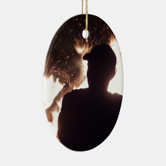 Het bonvuur bekijken keramisch ornament (Rechts)