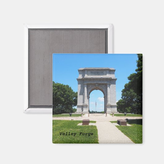 Het boogmonument in Valley Forge Magneet (Voorkant / Achterkant)