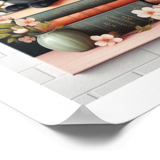 Het Bookish Black Cat Poster (Hoek)