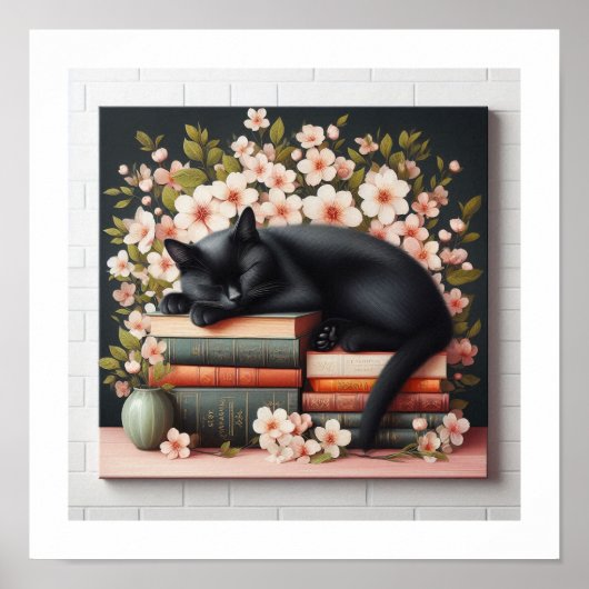 Het Bookish Black Cat Poster (Voorkant)