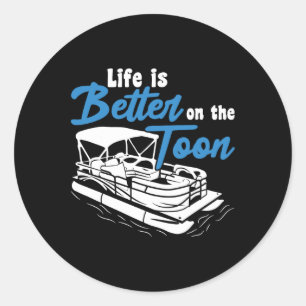 Het bootleven is beter op de Toon pontonboot Ronde Sticker