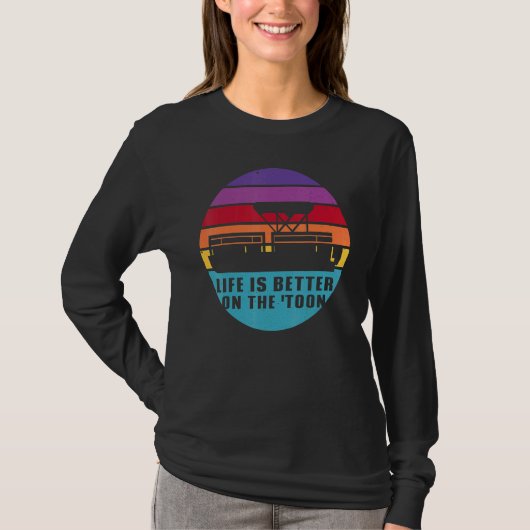 Het bootleven is beter op Toon Pontoon Boat T-shirt (Voorkant)