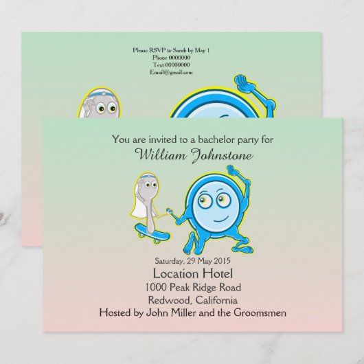 Het bord ging er met de lepel vandoor vrijgezellen kaart (Voorkant / Achterkant)