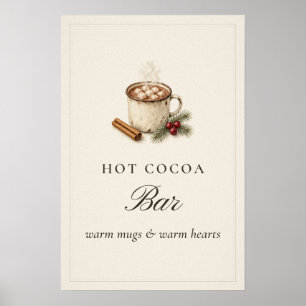 Het bord 'Hot Cocoa Bar' voor kerst keuken muurdec Poster