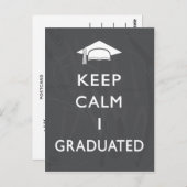 Het bord houdt Kalme Afstuderen dankt u Briefkaart (Voorkant / Achterkant)