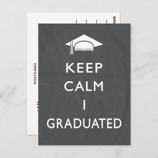 Het bord houdt Kalme Afstuderen dankt u Briefkaart (Voorkant / Achterkant)