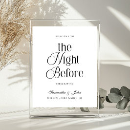 Het bord 'The Night Before' voor de repetitiediner Poster