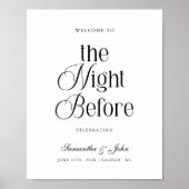 Het bord 'The Night Before' voor de repetitiediner Poster (Voorkant)