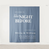 Het bord 'The Night Before Wedding' met stoffig bl Wandkleed (Voorkant)