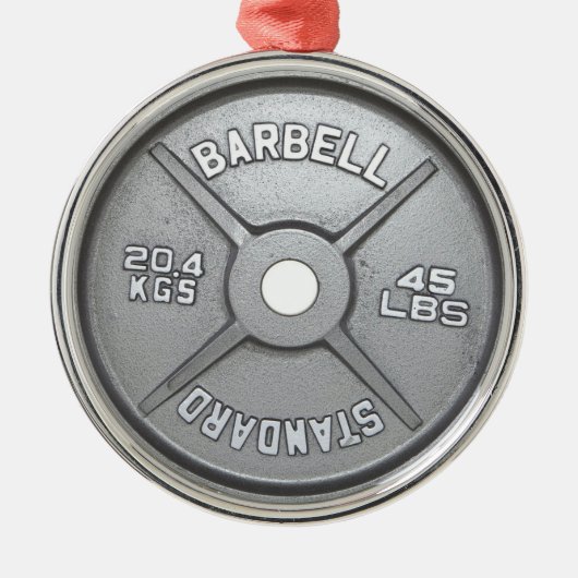 Het Bord van Barbell Metalen Ornament (Voorkant)