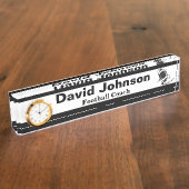 Het Bord van de Naam van de Coach van het Football Naambordje (Zijkant)