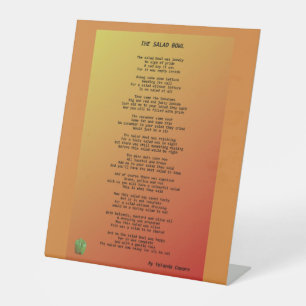 Het bord van de Salad Bowl Pedestal Reclamebord Met Voetstuk