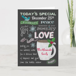 Het Bord van de Winkel van de Koffie van Kerstmis Feestdagen Kaart