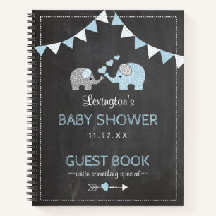 Het Bord van het Baby shower van de olifant kijkt Notitieboek