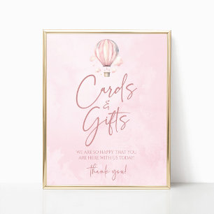 Het bord voor baby shower kaarten en cadeaus met h poster