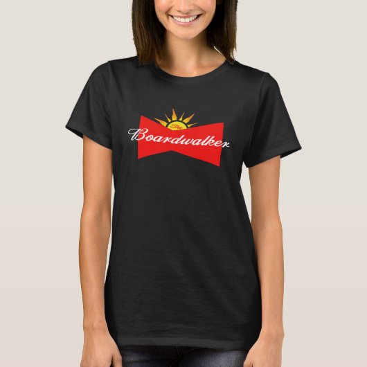 Het bord Walker Zomer Strand Boardwalk Sunset Su T-shirt (Voorkant)