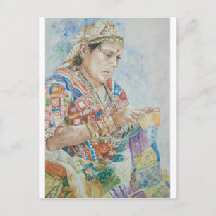 Het borduren van de Kant Briefkaart